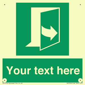 Custom sign safe condition door opens pulling left hand side